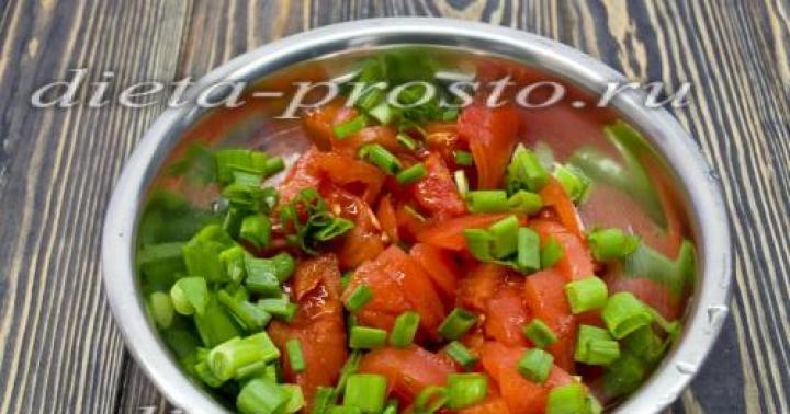 Tvorogli salat - butun oila uchun ajoyib taom Tvorog va pomidor salatasi