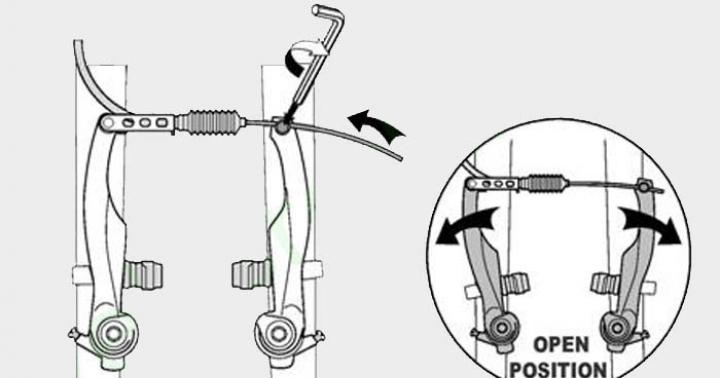 Instalação e configuração de freios v-brake